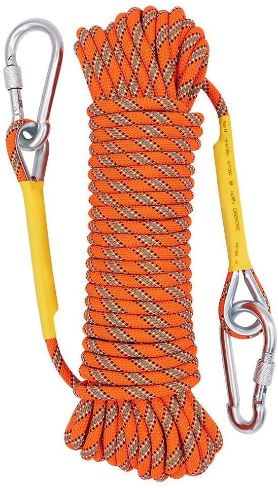 X XBEN Outdoor Climbing Rope 10M(32ft) 20M(64ft) 30M (96ft) 50M(160ft) 70M(230ft) Static Rock Climbing Rope, Escape Rope Ice Climbing Equipment Fire Rescue Parachute Rope